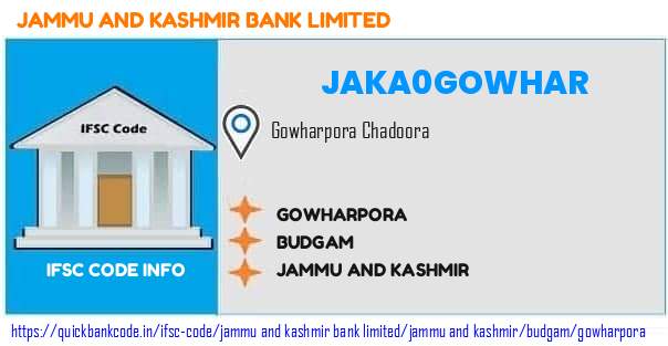 Jammu And Kashmir Bank Gowharpora JAKA0GOWHAR IFSC Code