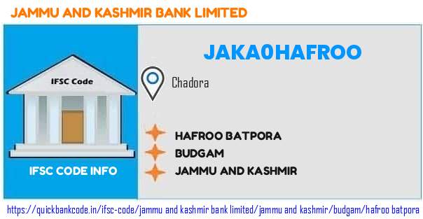 Jammu And Kashmir Bank Hafroo Batpora JAKA0HAFROO IFSC Code