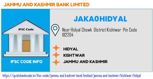 Jammu And Kashmir Bank Hidyal JAKA0HIDYAL IFSC Code