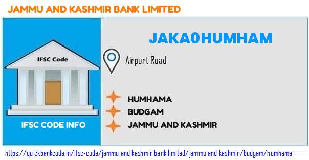Jammu And Kashmir Bank Humhama JAKA0HUMHAM IFSC Code