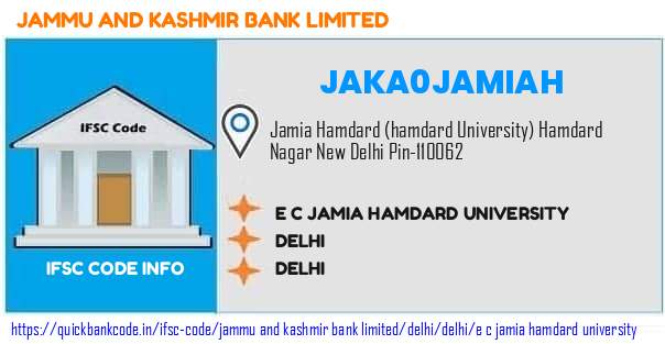 Jammu And Kashmir Bank E C Jamia Hamdard University JAKA0JAMIAH IFSC Code