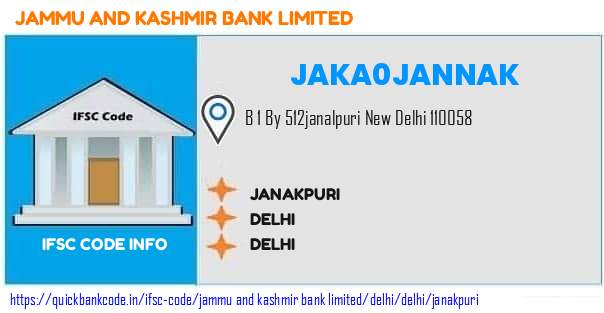 Jammu And Kashmir Bank Janakpuri JAKA0JANNAK IFSC Code
