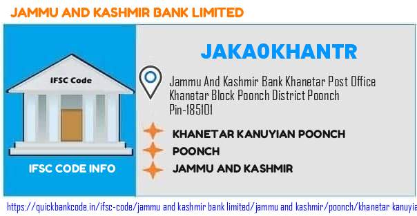 Jammu And Kashmir Bank Khanetar Kanuyian Poonch JAKA0KHANTR IFSC Code