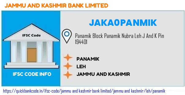 Jammu And Kashmir Bank Panamik JAKA0PANMIK IFSC Code