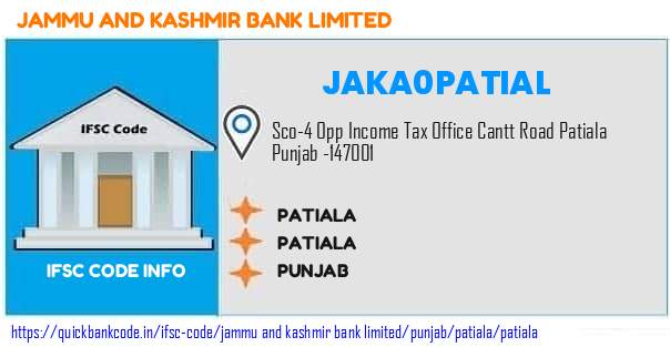 Jammu And Kashmir Bank Patiala JAKA0PATIAL IFSC Code