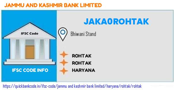 Jammu And Kashmir Bank Rohtak JAKA0ROHTAK IFSC Code