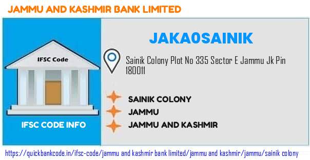 Jammu And Kashmir Bank Sainik Colony JAKA0SAINIK IFSC Code