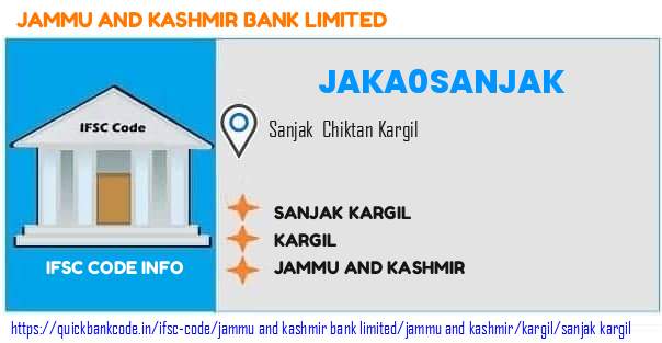Jammu And Kashmir Bank Sanjak Kargil JAKA0SANJAK IFSC Code