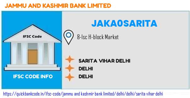 Jammu And Kashmir Bank Sarita Vihar Delhi JAKA0SARITA IFSC Code