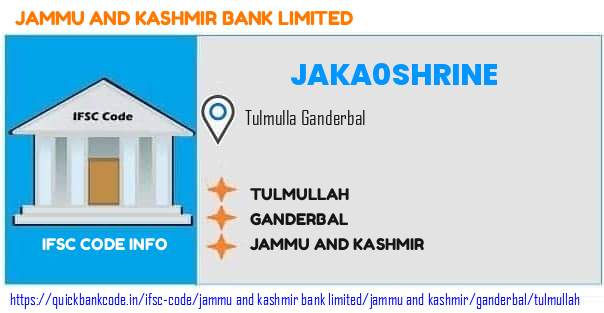 JAKA0SHRINE Jammu and Kashmir Bank. TULMULLAH