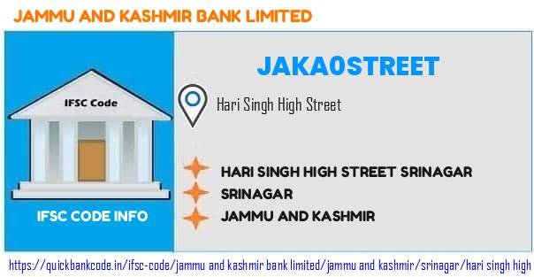 Jammu And Kashmir Bank Hari Singh High Street Srinagar JAKA0STREET IFSC Code