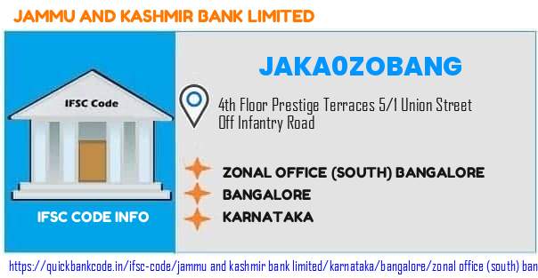 Jammu And Kashmir Bank Zonal Office south Bangalore JAKA0ZOBANG IFSC Code