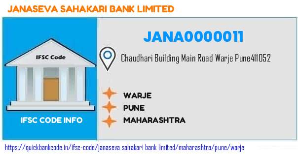 Janaseva Sahakari Bank Warje JANA0000011 IFSC Code