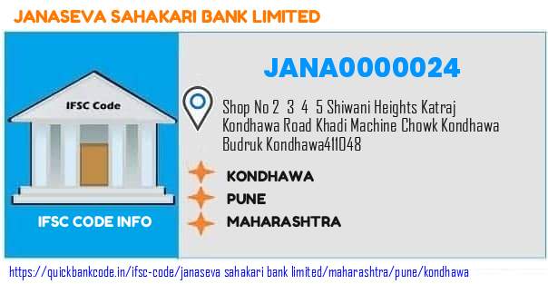 Janaseva Sahakari Bank Kondhawa JANA0000024 IFSC Code