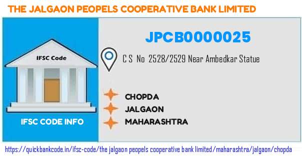 The Jalgaon Peopels Cooperative Bank Chopda JPCB0000025 IFSC Code