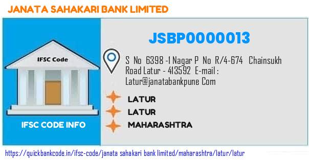 Janata Sahakari Bank Latur JSBP0000013 IFSC Code