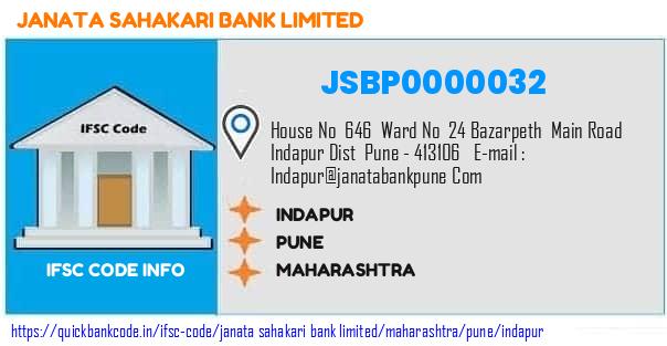 JSBP0000032 Janata Sahakari Bank (Pune). INDAPUR