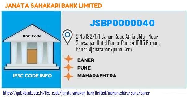 Janata Sahakari Bank Baner JSBP0000040 IFSC Code