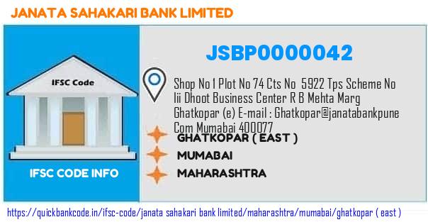 Janata Sahakari Bank Ghatkopar  East  JSBP0000042 IFSC Code