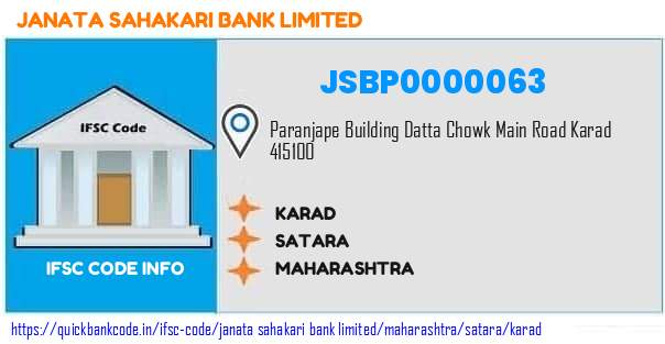 Janata Sahakari Bank Karad JSBP0000063 IFSC Code