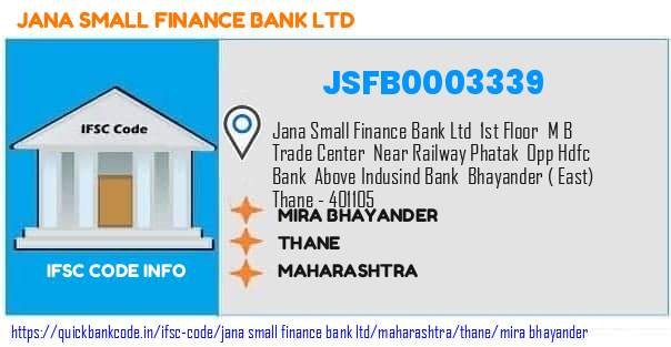 Jana Small Finance Bank Mira Bhayander JSFB0003339 IFSC Code