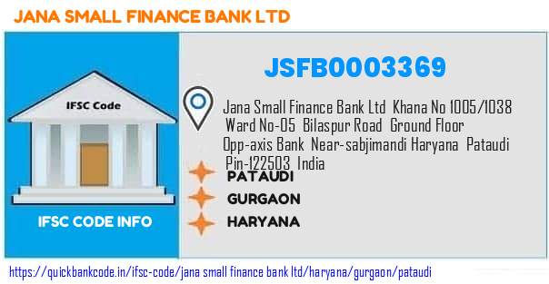 Jana Small Finance Bank Pataudi JSFB0003369 IFSC Code