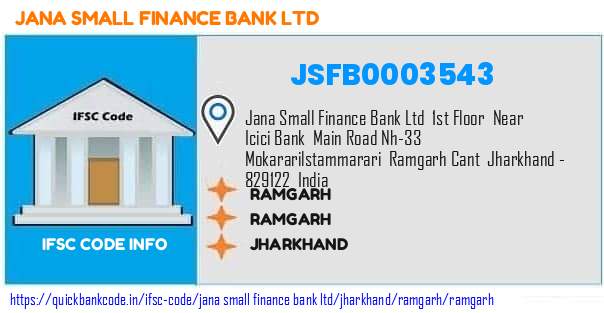 Jana Small Finance Bank Ramgarh JSFB0003543 IFSC Code