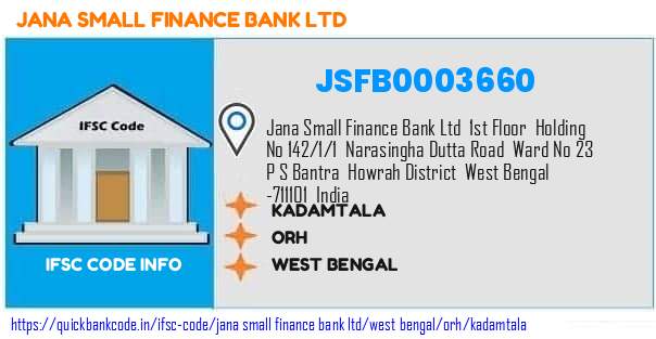 Jana Small Finance Bank Kadamtala JSFB0003660 IFSC Code