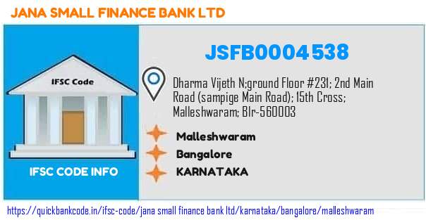 Jana Small Finance Bank Malleshwaram JSFB0004538 IFSC Code