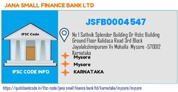 Jana Small Finance Bank Mysore JSFB0004547 IFSC Code