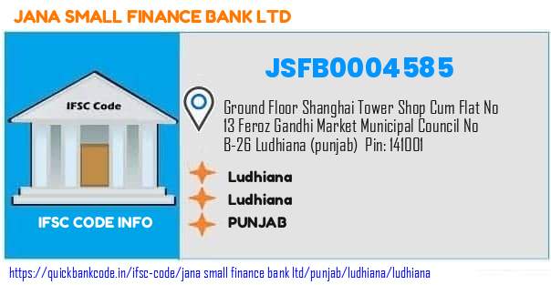 Jana Small Finance Bank Ludhiana JSFB0004585 IFSC Code
