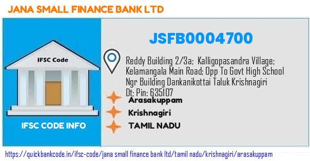 Jana Small Finance Bank Arasakuppam JSFB0004700 IFSC Code