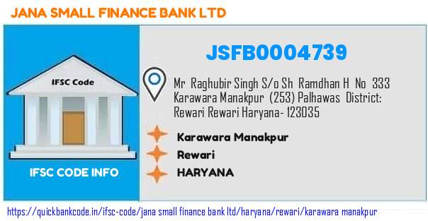 Jana Small Finance Bank Karawara Manakpur JSFB0004739 IFSC Code