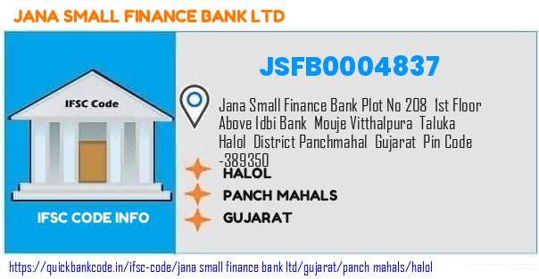 Jana Small Finance Bank Halol JSFB0004837 IFSC Code