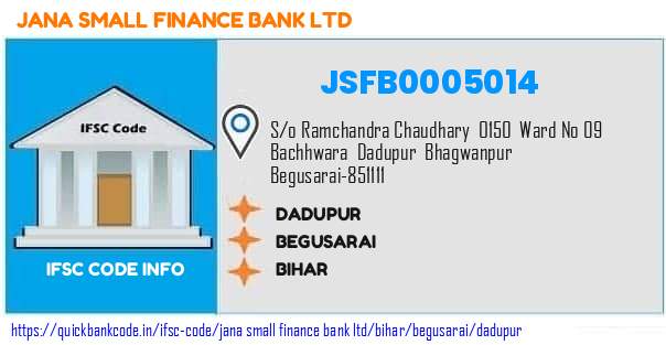Jana Small Finance Bank Dadupur JSFB0005014 IFSC Code