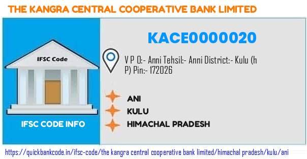 The Kangra Central Cooperative Bank Ani KACE0000020 IFSC Code