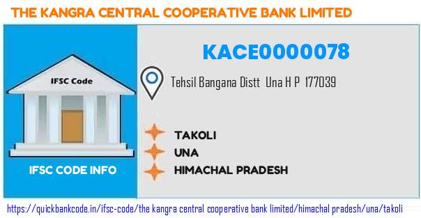 The Kangra Central Cooperative Bank Takoli KACE0000078 IFSC Code