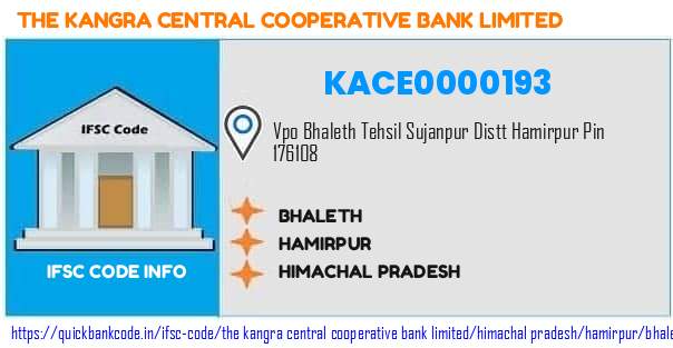 The Kangra Central Cooperative Bank Bhaleth KACE0000193 IFSC Code