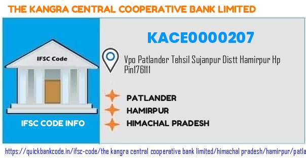 The Kangra Central Cooperative Bank Patlander KACE0000207 IFSC Code
