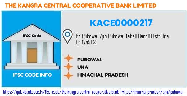 The Kangra Central Cooperative Bank Pubowal KACE0000217 IFSC Code