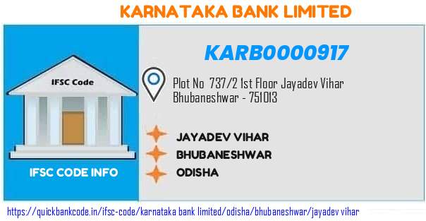 Karnataka Bank Jayadev Vihar KARB0000917 IFSC Code