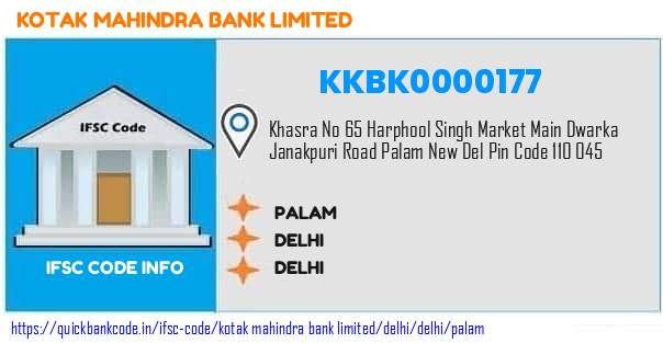 Kotak Mahindra Bank Palam KKBK0000177 IFSC Code