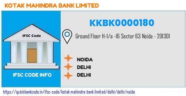 Kotak Mahindra Bank Noida KKBK0000180 IFSC Code