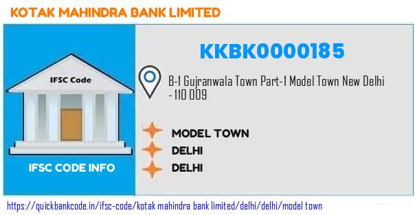Kotak Mahindra Bank Model Town KKBK0000185 IFSC Code