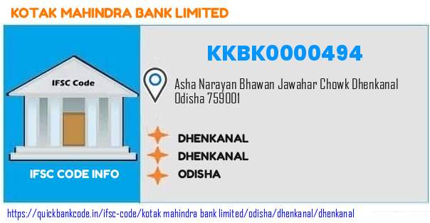 Kotak Mahindra Bank Dhenkanal KKBK0000494 IFSC Code