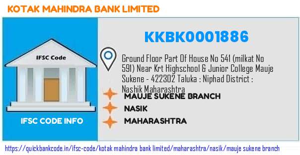 Kotak Mahindra Bank Mauje Sukene Branch KKBK0001886 IFSC Code