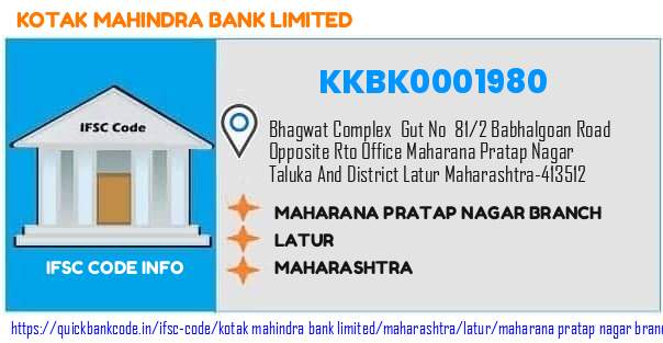 Kotak Mahindra Bank Maharana Pratap Nagar Branch KKBK0001980 IFSC Code