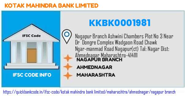 Kotak Mahindra Bank Nagapur Branch KKBK0001981 IFSC Code
