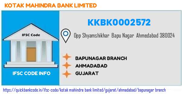 Kotak Mahindra Bank Bapunagar Branch KKBK0002572 IFSC Code