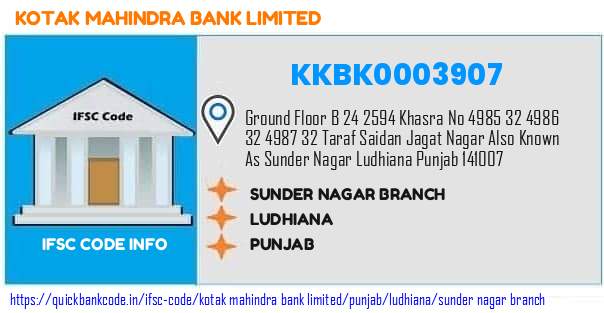 Kotak Mahindra Bank Sunder Nagar Branch KKBK0003907 IFSC Code